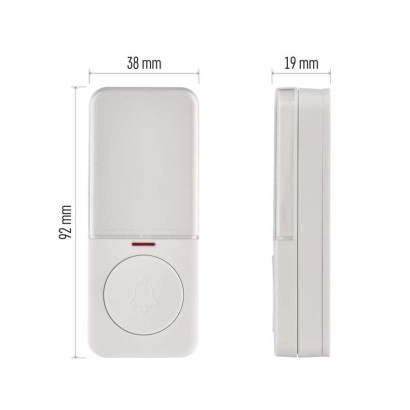 Zewnętrzny przycisk do dzwonka bezprzewodowego P5734, P5734B, 1x CR2032