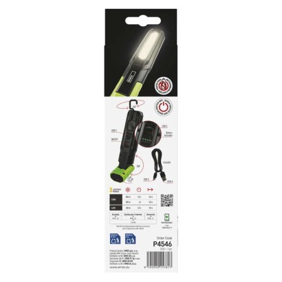 COB LED+LED nabíjecí svítilna P4546, 500 lm, 2000 mAh