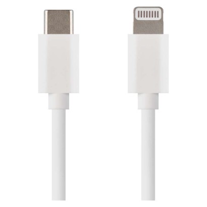 Kabel USB 2.0, wtyk C - Lightning MFi, i16P, ładowanie, transmisja danych, 1 m, biały