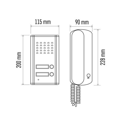 Sada domovního audiotelefonu H1086, 2 účastníci