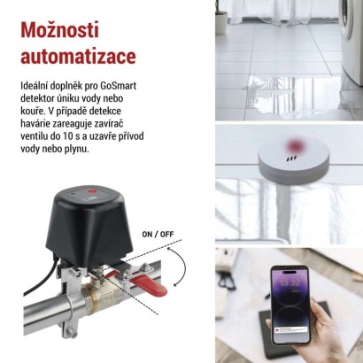 GoSmart Motorizovaný zavírač ventilu voda/plyn P5640S ZigBee