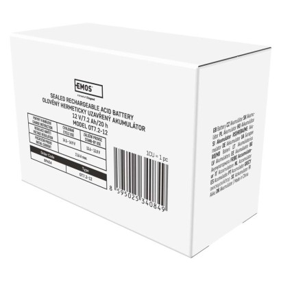 SLA (hermētisks svina un skābes elementu) akumulators, 12 V/7,2 Ah, Faston, 4,7 mm