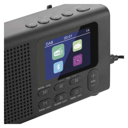 Portatīvais radio ar Bluetooth, DAB / DAB+ / FM, melns