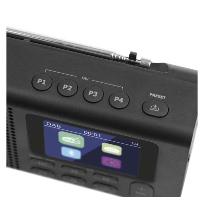 Portatīvais radio ar Bluetooth, DAB / DAB+ / FM, melns