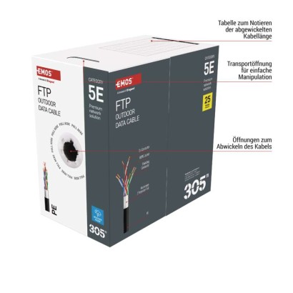 Datenkabel FTP 5E, outdoor, 305m