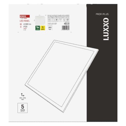 LED panel LUXXO backlit 60×60, čtvercový vestavný bílý, 22W neutr. b.