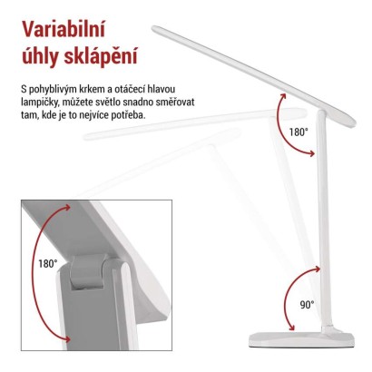 LED stolní lampa CHASE, bílá