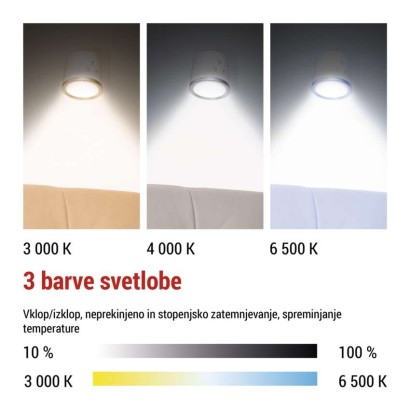 Namizna LED svetilka ABBIE, polnilna, bela