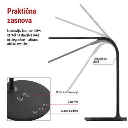 Namizna LED svetilka OSCAR črna