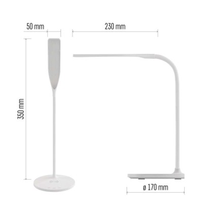 LED stolní lampa OSCAR, bílá