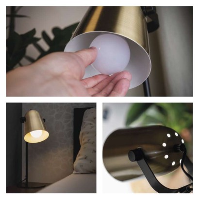 Stolní lampa NINA na žárovku E27, zlatá