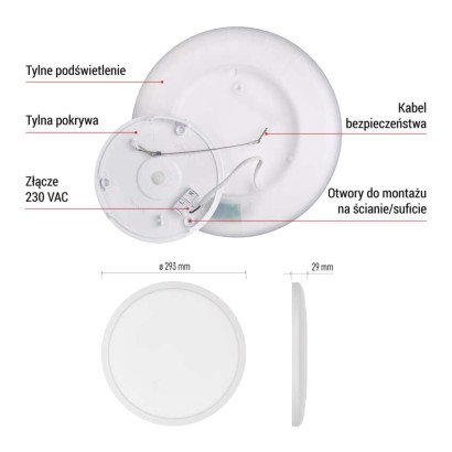 Oprawa LED FLORI okrągła, biała, 18W, neutralna biel