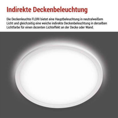 LED-Anbauleuchte FLORI rund, weiß, 22W, neutralweiß