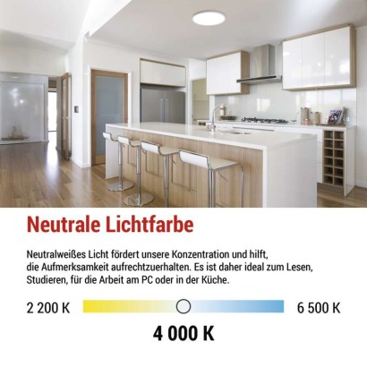LED-Anbauleuchte FLORI rund, weiß, 22W, neutralweiß