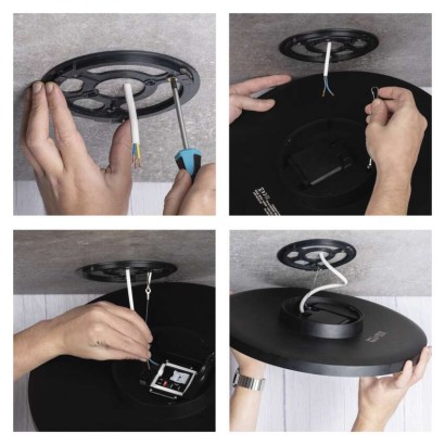 LED prisadené svietidlo DIONI kruhové, čierné,32W, CCT