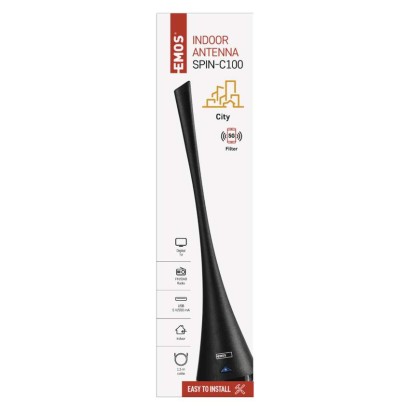 Szobaantenna CITY SPIN-C100, DVB-T2, DAB, FM, LTE/4G/5G szűrő