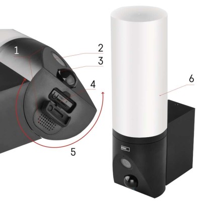 GoSmart Venkovní otočná kamera IP-310 TORCH s WiFi a světlem, černá