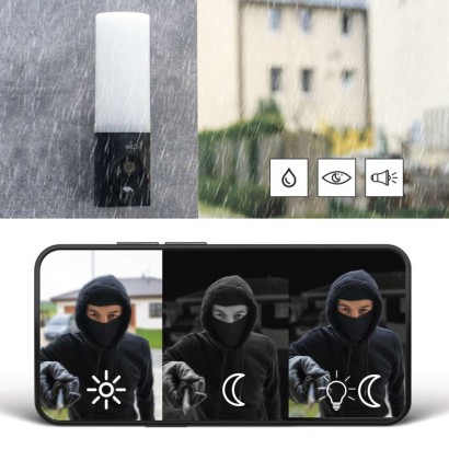GoSmart Venkovní otočná kamera IP-310 TORCH s WiFi a světlem, černá