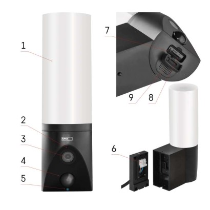 GoSmart Venkovní otočná kamera IP-310 TORCH s WiFi a světlem, černá