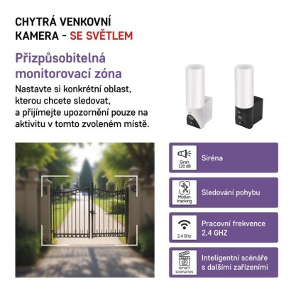 GoSmart Venkovní otočná kamera IP-310 TORCH s WiFi a světlem, černá