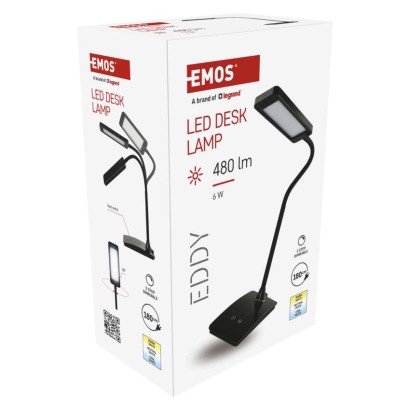 LED stolná lampa Eddy, čierna