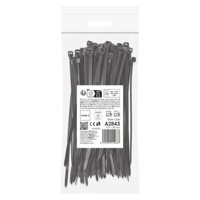 Stahovací páska 150×3,5 mm, černá, 100 ks