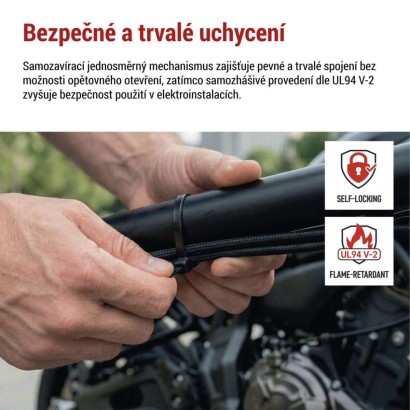 Stahovací páska 150×3,5 mm, černá, 100 ks