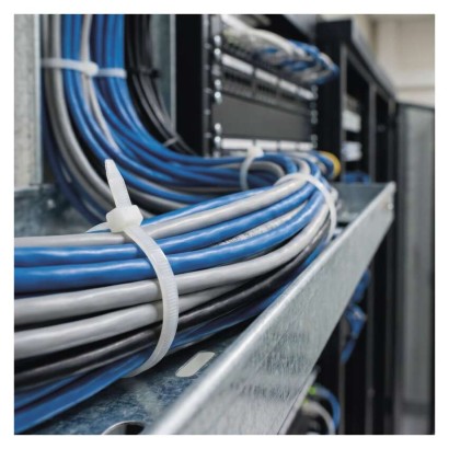 Stahovací páska 450×7,6 mm, bílá, 25 ks