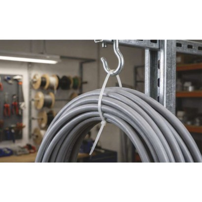 Stahovací páska 450×7,6 mm, bílá, 25 ks