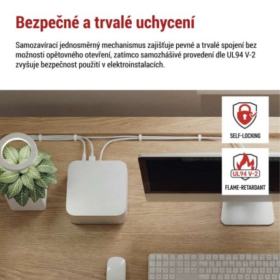 Stahovací páska 150×3,5 mm, bílá, 100 ks