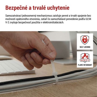 Sťahovacia páska 300×3,5, biela, 100 ks