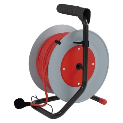 Przedłużacz bębnowy 15 m / 4 gniazda / czerwony / PVC / 230 V / 1 mm2