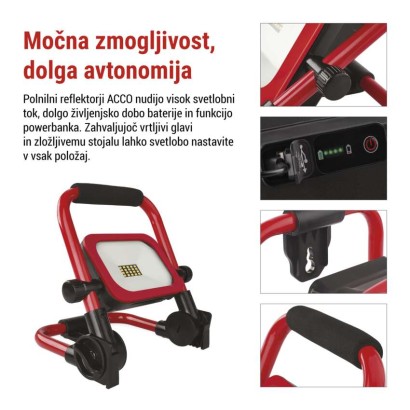 LED reflektor polnilni ACCO 20W CW