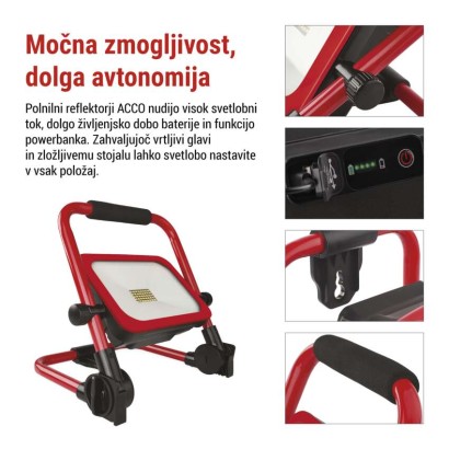 LED reflektor polnilni ACCO 35W CW