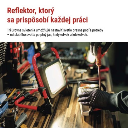 LED reflektor ACCO nabíjací prenosný, 50 W studená biela