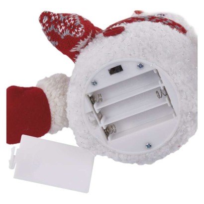 LED karácsonyi világító hóember, 25 cm, 3x AAA, beltéri, meleg fehér, időzítő