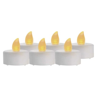 LED dekoracija – arbatžolė, balta, CR2032, vidaus, vintažinė, 6 vnt.