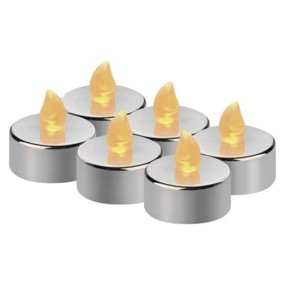 LED dekoracija – arbatžolė, sidabrinė, CR2032, vidaus, vintažinė, 6 vnt.