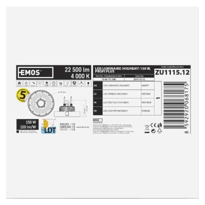 EMOS LED ipari csarnok világítás 150W IP65 120 °