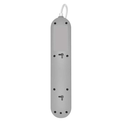 Prodlužovací kabel 2 m / 3 zásuvky / s vypínačem / bílo-šedý / 1×USB-A + 1×USB-C / 1,5 mm2