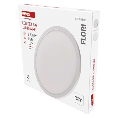 LED šviestuvas FLORI apvalus, baltas, 18 W, neutralios baltos spalvos