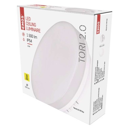 LED šviestuvas TORI 22 cm, 15 W, neutraliai baltas, IP54
