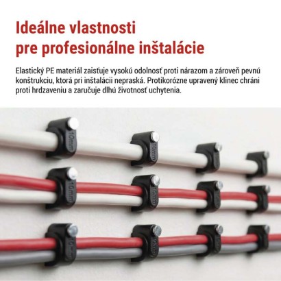 Káblová príchytka 10 mm, čierna, 50 ks