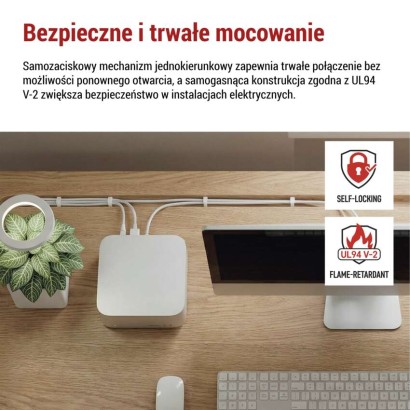 Opaska kablowa 150×3,5, biała, 100 szt