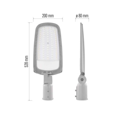 LED visuomeninis šviestuvas SOLIS 70W, 8400 lm, neutralios baltos spalvos