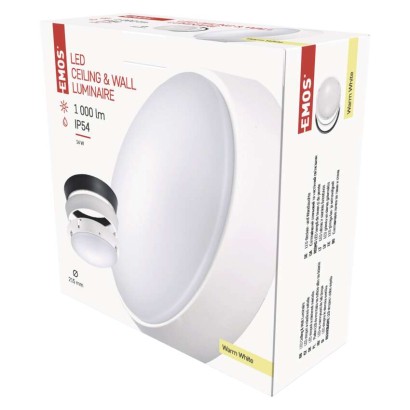 LED šviestuvas ZURI 22 cm, 14 W, šiltai baltas, IP54