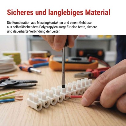 Klemmleiste 6–10 mm2, weiss, 10 Stk