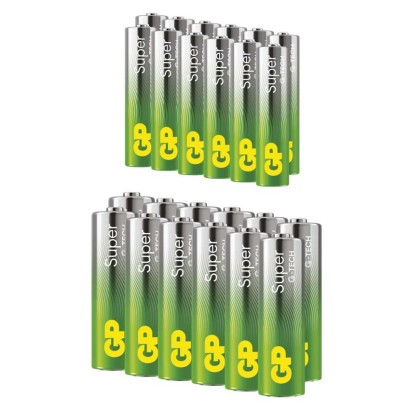 GP alkalna baterija SUPER AA 12 + AAA 12 + LED veriga BL