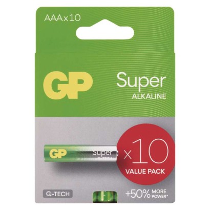 Alkalická batéria GP Super LR03 (AAA), 10 ks