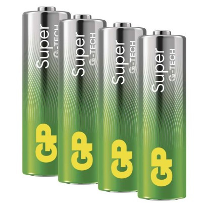 Alkalická baterie GP Super AA (LR6), 4 ks
